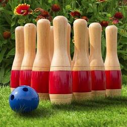 Hey! Play! Wooden Lawn Bowling Game