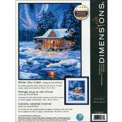 Dimensions Needlepoint Kit 11"X14"-Winter Sky Cabin Stitched In Thread