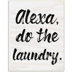 Stupell Alexa Do The Laundry Black and White Brush Typography Framed Art 25.4x38.1cm