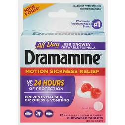 Dramamine Motion Sickness Relef Raspberry 25mg Chewing Tablet