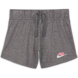 Nike Big Kid's Girl's Jersey Shorts- Carbon Heather/Sunset Pulse