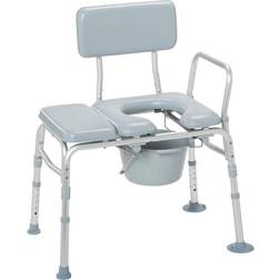 Drive Medical Aluminum Padded Transfer Bench And Commode Bench