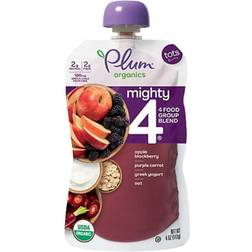 Plum Organics Mighty 4 Blends Apple, Blackberry, Purple Carrot, Greek Yogurt & Oat Tots Pouch 113g