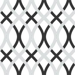 Nuwallpaper Black and Silver Lattice (NU1658)