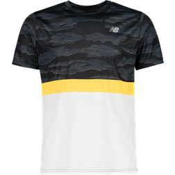 New Balance Striped Accelerate Short Sleeve Men - Black with Orange