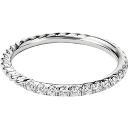 David Yurman Cable Pavé Band Ring - White Gold/Diamonds