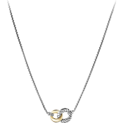 David Yurman Belmont Double Curb Link Necklace - Silver/Gold