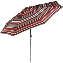 Sunnydaze Striped 9-Foot Aluminum Patio Umbrella 10ft