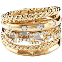 David Yurman Stax Wide Ring - Gold/Diamonds