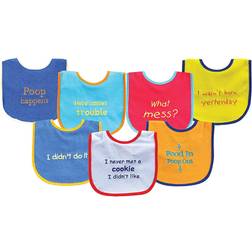 Luvable Friends Bold Sayings Bibs 7-pack