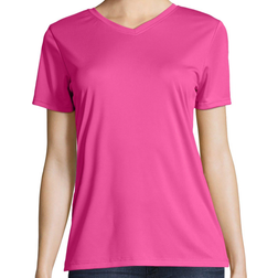 Hanes Sport FreshIQ Cool DRI Performance V-Neck T-shirt Women - Wow Pink