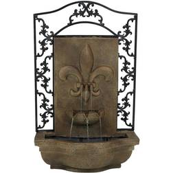 Sunnydaze French Lily Outdoor Wall Water Fountain with Electric Submersible Pump