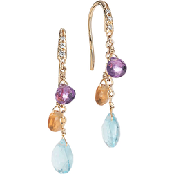 Marco Bicego 18K Yellow Gold Paradise Mixed Gemstone Drop Earrings