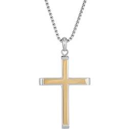 Lynx Cross Pendant Necklace - Silver/Gold