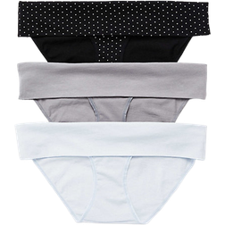 Motherhood Maternity Fold Over Panties BlackDot/Grey/Blue 3-pack (91590)