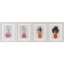 Dkd Home Decor Tavla Växt (35 x 2.5 x 45 cm) (4 pcs) Tavla