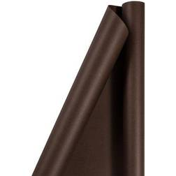 Jam Paper Gift Wrap, Matte Wrapping 25 Sq Ft per Roll, Matte Chocolate Brown, 2/Pack