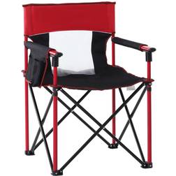 Outsunny Outdoor Folding Fishing Camping Chair w/Cup Holder,Pocket,Backrest Red