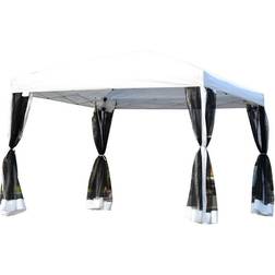 OutSunny Easy Pop Up Canopy with Mesh Side Walls