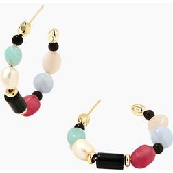 Kendra Scott Willa Beaded Hoop Earrings - Gold/Multicolour