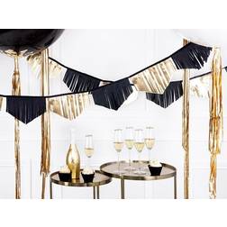 PartyDeco Frynseguirlande i Guld og Sort