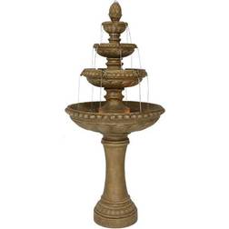 Sunnydaze Decor 4 Tier Eggshell Water Fountain with LED Light