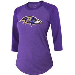 Majestic Threads Baltimore Ravens Tri-Blend Raglan 3/4-Sleeve Lamar Jackson 8. Sr