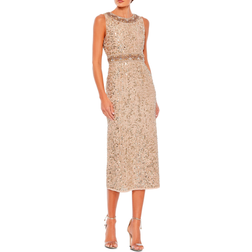 Mac Duggal Sequined Beaded Dress - Gold
