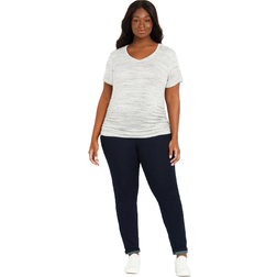 Motherhood Plus Size Ruched T-Shirt Light Grey Spacedye