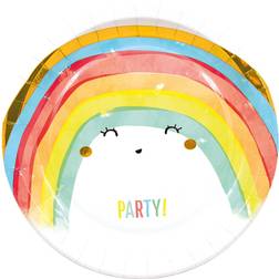 Globos Disposable Plates Rainbow Party 8-pack