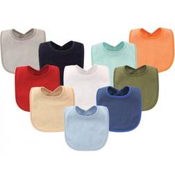 Hudson Drooler Bibs with Waterproof Lining 10-pack Boy Solids