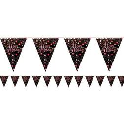 Amscan Happy Birthday Flagbanner Sparkling pink