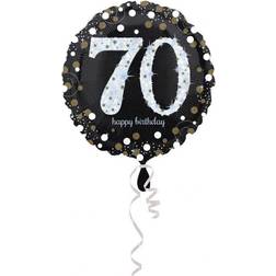 Amscan Amscan Folienballon 70 Sparkling Birthday, Schwarz, Silber, Gold (5)