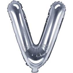 Globos Ballon Bogstav V sølv 35 cm