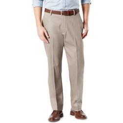 Dockers Signature Lux Cotton Classic Fit Creased Stretch Khaki Pants - Timber Wolf