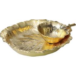 Classic Touch Leaf Shaped Chip and Dip Serving Dish