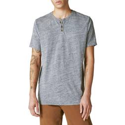 Lucky Brand Linen Henley T-shirt - Black Iris