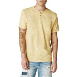 Lucky Brand Linen Henley T-shirt - Mineral Yellow