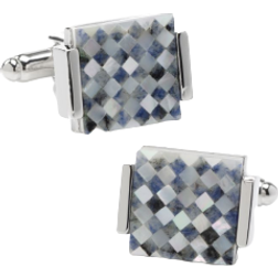 Cufflinks Inc Floating Checkered Cufflinks - Silver/Mother of Pearl