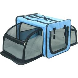 Petlife Capacious Dual-Sided Expandable Wire Folding Dog Crate Small