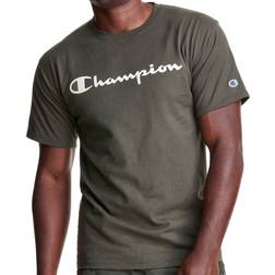 Champion Classic Script Logo T-shirt Men's - Army