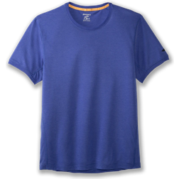 Brooks Distance Short Sleeve T-shirt Men - Heather Amparo Blue