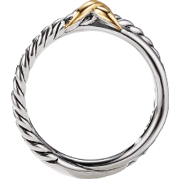 David Yurman Petite X Ring - Silver/Gold