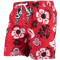 Wes & Willy Ohio State Buckeyes Floral Volley Swim Trunks - Scarlet