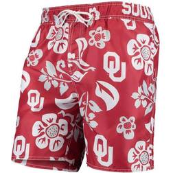 Wes & Willy Oklahoma SoonersFloral Volley Swim Trunks - Crimson