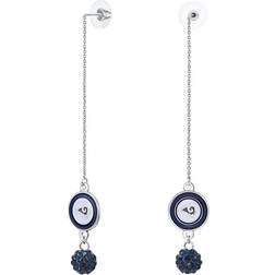 Simran Los Angeles Rams Chain Pierce Shambala Earrings - Silver/Blue/White