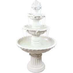 Sunnydaze 3-Tier Outdoor Water Fountain with Fruit Top