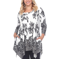 White Mark Paisley Scoop Neck Tunic Top Plus size - White