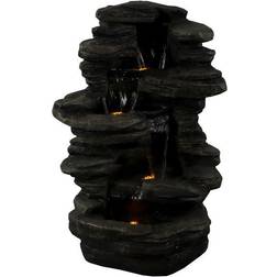 Sunnydaze Stacked Shale Outdoor Rock Waterfall Fountain