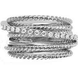 David Yurman Crossover Wide Ring - White Gold/Diamonds